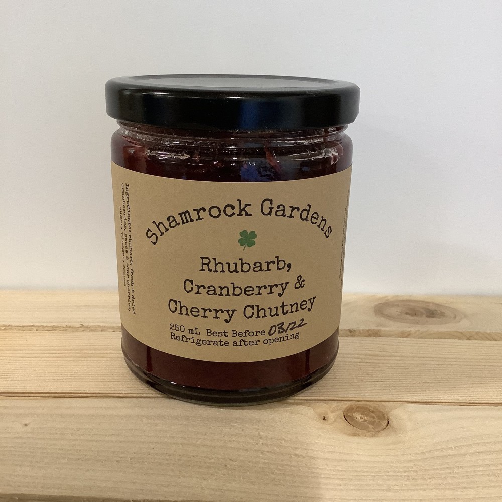 Shamrock Gardens Cherry Cranberry Rhubarb Chutney