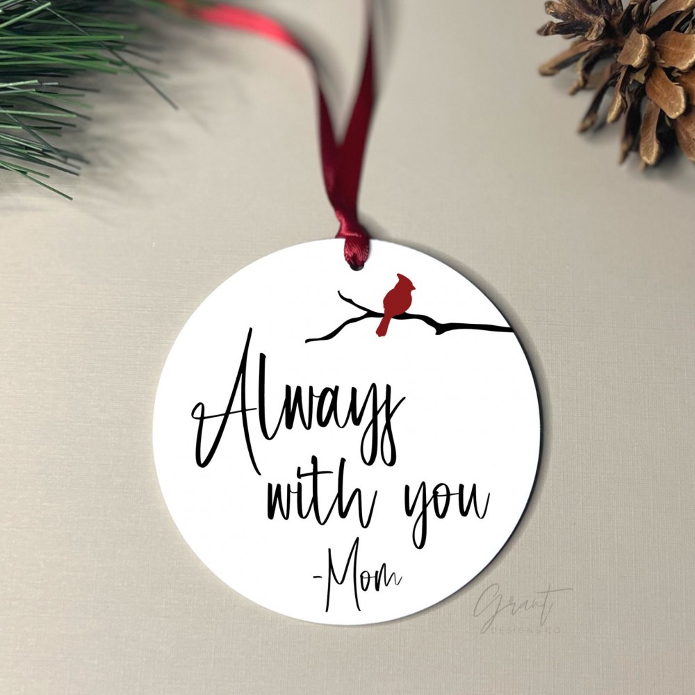Acrylic Christmas Ornament - I Am Always With You - Cardinal, Blue Jay Bird