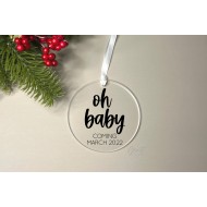Acrylic Christmas Ornament - Baby Coming Soon