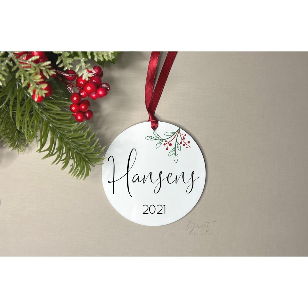 Acrylic Christmas Ornament - Family Name