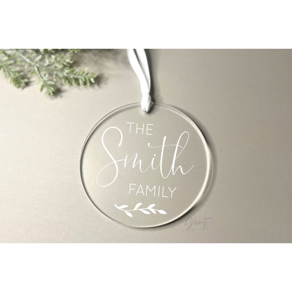 Acrylic Christmas Ornament - Family Name - Personalized Gift