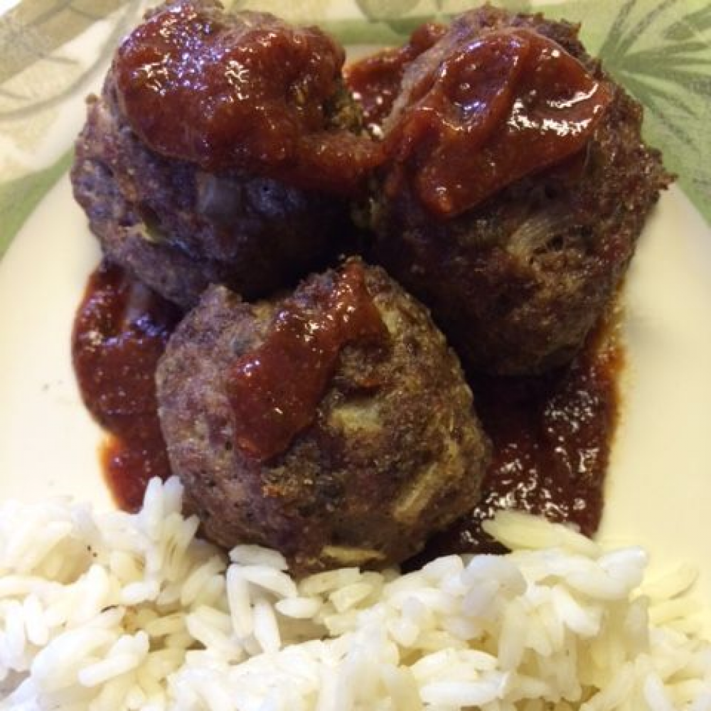 BBQ Meatballs and Rice- Single serving - Frozen