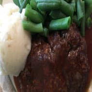Salisbury Steak with Mashed potato and green beans - Single Serving - Frozen