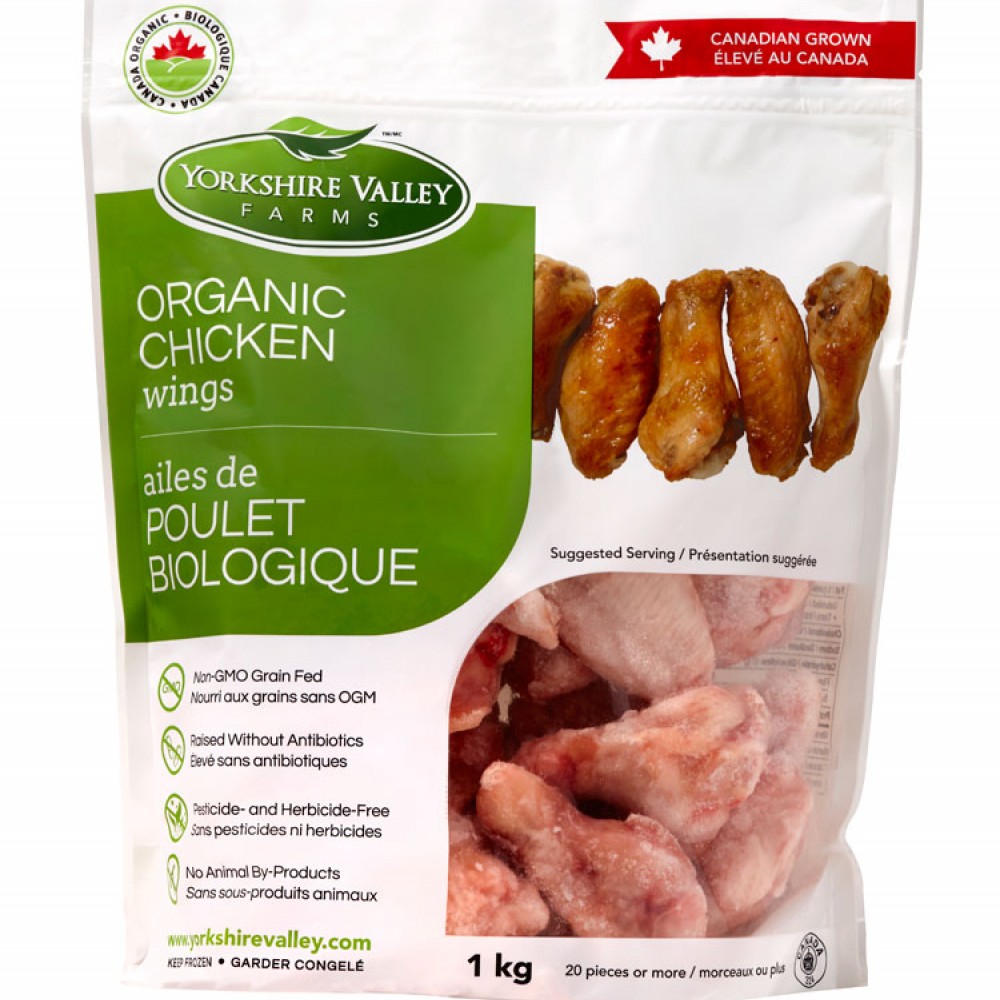 Yorkshire Valley Farms Organic Chicken Wings (1 kg bag)