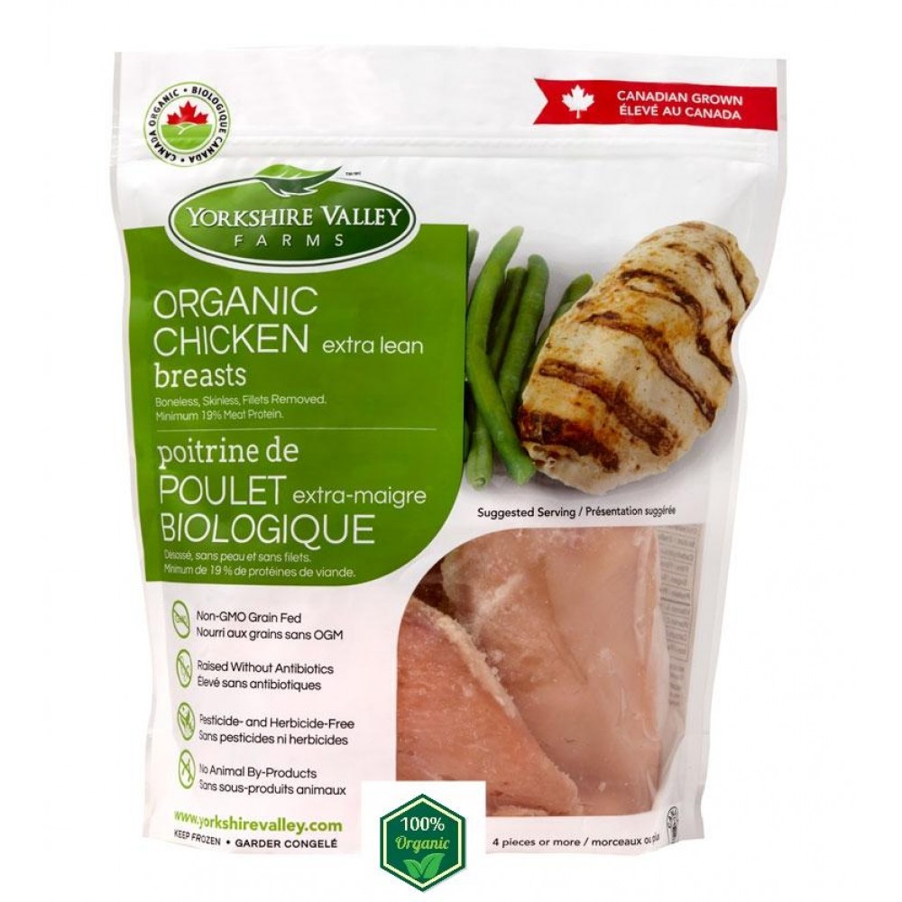 Yorkshire Valley Farms Organic Boneless Skinless Chicken Breasts (1 kg bag)