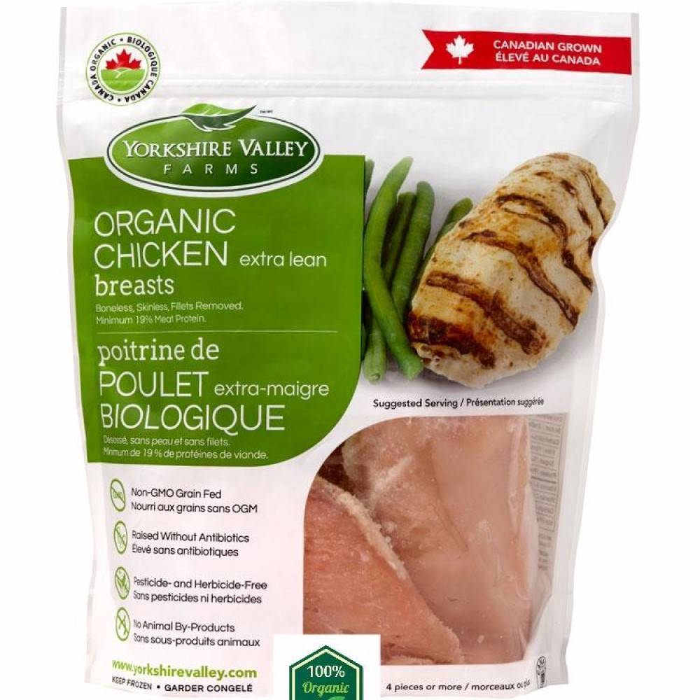Yorkshire Valley Farms Organic Boneless Skinless Chicken Breasts (1 kg bag)
