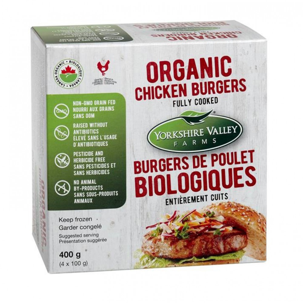 Yorkshire Valley Farms Organic Chicken Burgers (400 g)