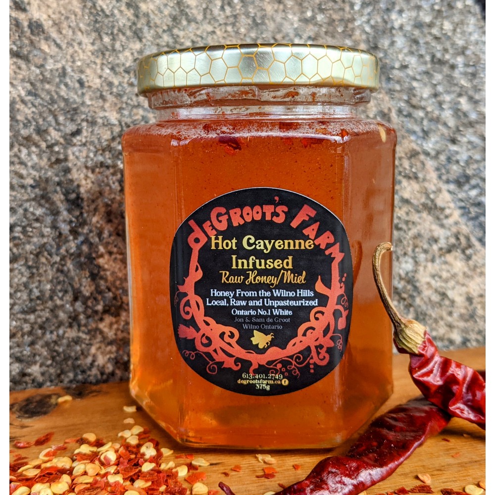 Hot Cayenne Infused Raw Wildflower Honey