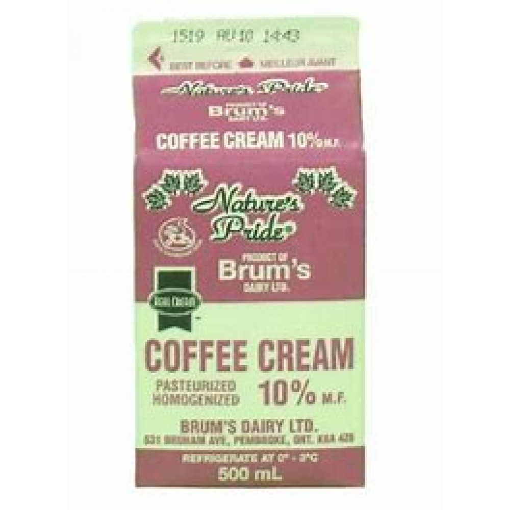 Coffee Cream - 10% - Brum's - Assorted Sizes