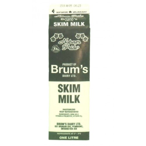 Milk - Brum's - 0% - Assorted Sizes